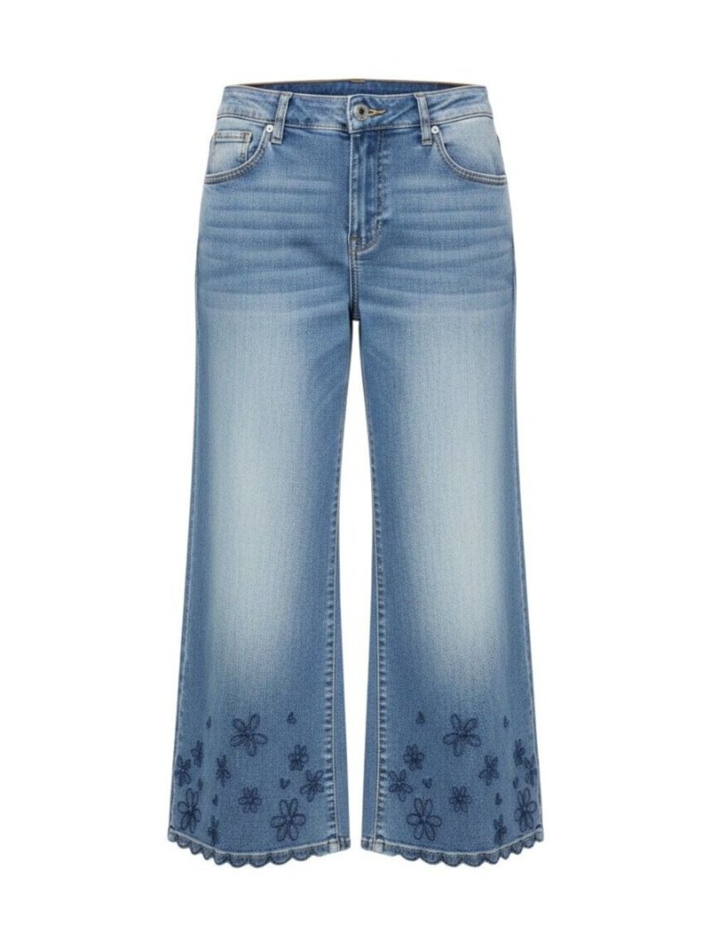 BlueFox Collective Womens Wide-Leg Embroidered Jeans Size 16